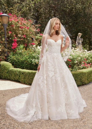 Beaded Ivory Floral Lace Tulle Stunning Wedding Dress